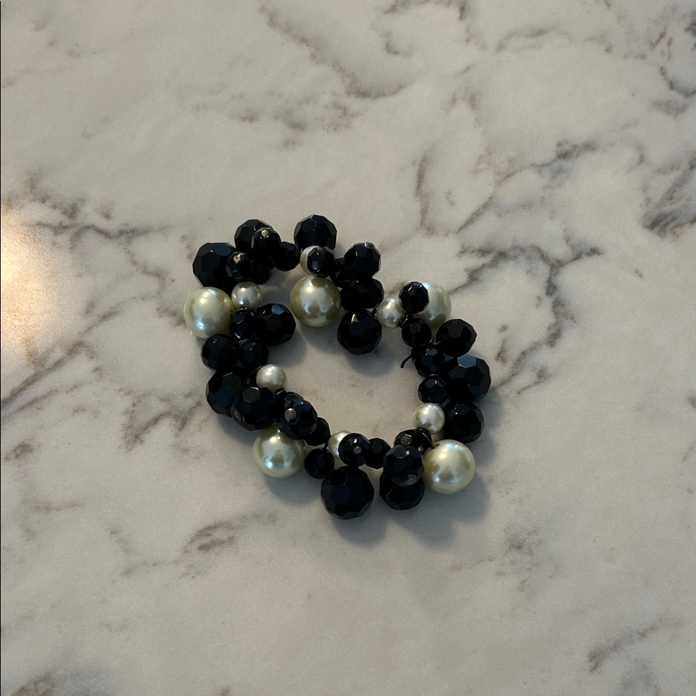 White House Black Market Elegant Black and Cream Bracelet